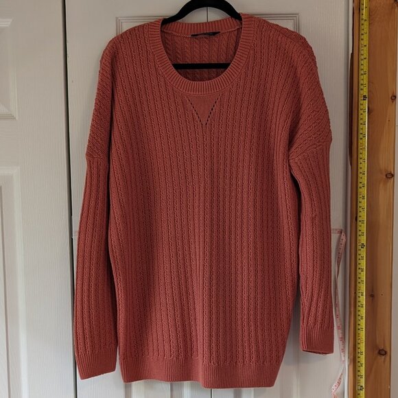 Salmon knit scoop neck sweater XL - Picture 1 of 9